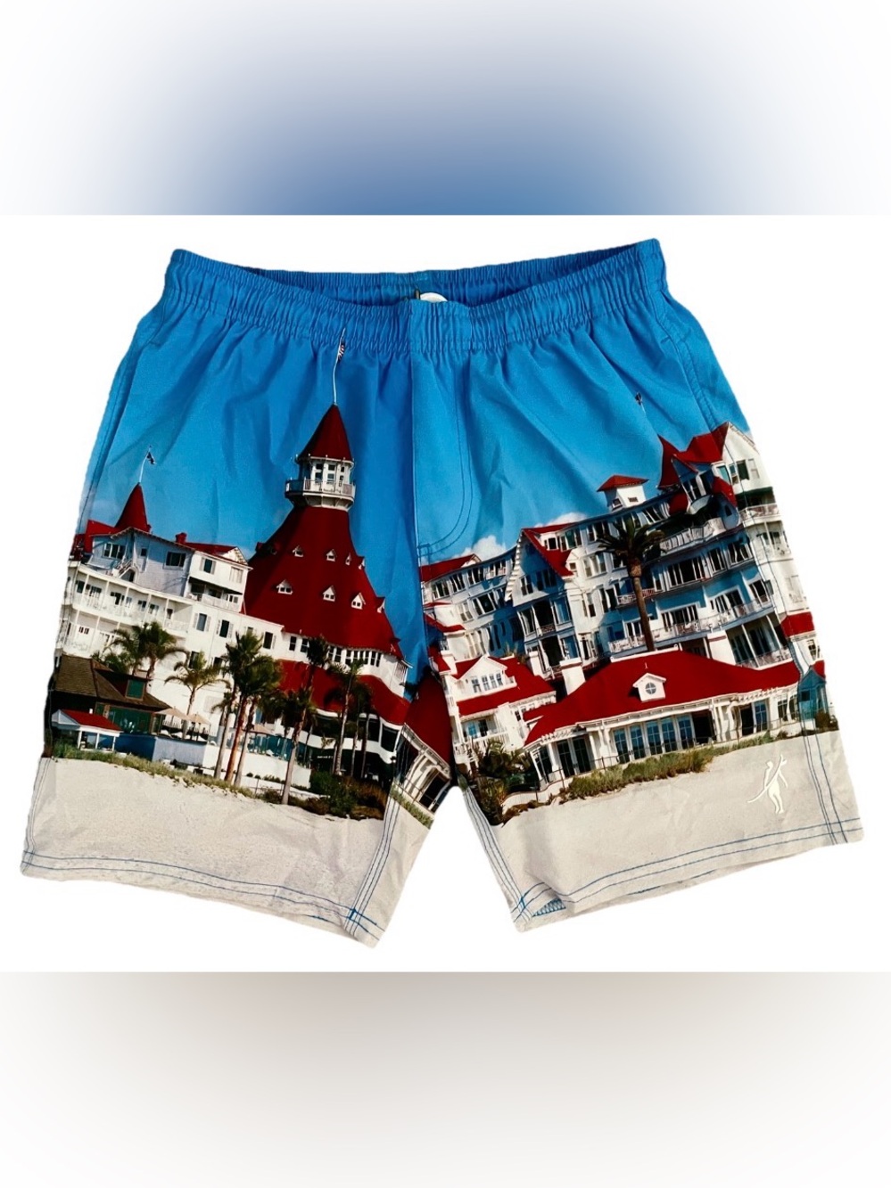TOES on the NOSE Scenic HOTEL CORONADO San Diego Print SWIM TRUNKS Size Medium
